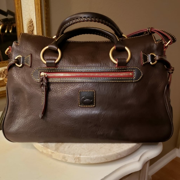 ❤ Dooney  Florentine Double Pocket Satchel Tmoro - Picture 10 of 15